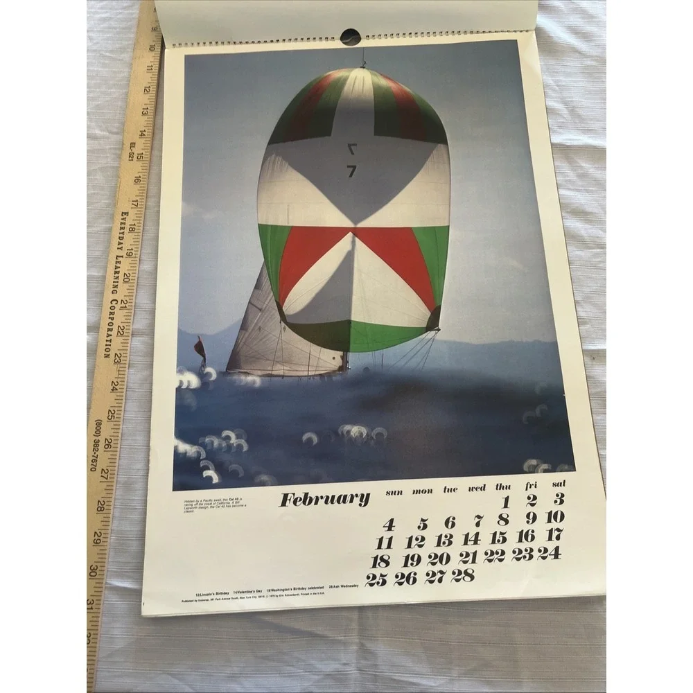 Vintage 1979 Sailing Wall Universe Calendar Eric Schweikardt 21